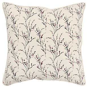 Rizzy Home Botanical Throw Pillow, Berry, large
