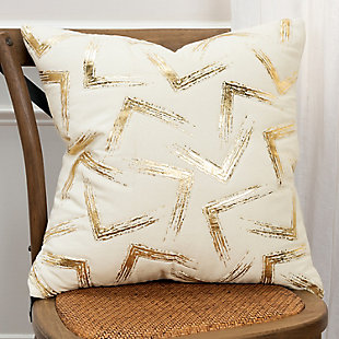 Rizzy Home Brushstroke Foil Print Throw Pillow, , rollover