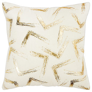 Rizzy Home Brushstroke Foil Print Throw Pillow, , large