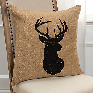 Rizzy Home Deer Throw Pillow, , rollover