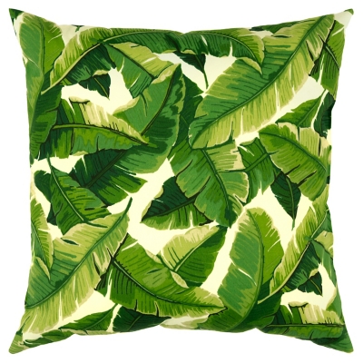 Rizzy Home Tropical Indoor/ Outdoor Throw Pillow, Dark Green, large