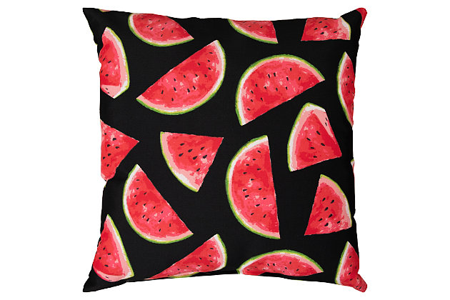 This pillow is sure to transfer your outdoor living space into a charming and relaxing retreat. It is dazzling enough to use indoor but made with water resident and UV rated fabric to withstand the outdoor elements.100% polyester | 100% polyester fill | Imported | Uv rated for 500-750 hours | Weather resistant | Back same print as front | Prefilled in polyester only