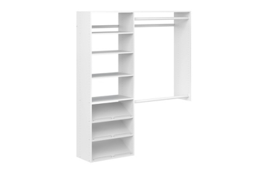 EasyFit 36"-60" W Classic Closet System, White, large