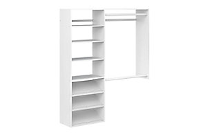 EasyFit 36"-60" W Classic Closet System, White, rollover