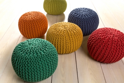 Surya Malmo Pouf, Lime, large