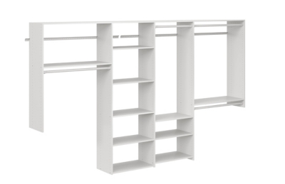 EasyFit 84"-120" W Dual Tower Basic Closet System, White, rollover