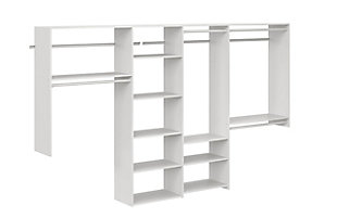 EasyFit 84"-120" W Dual Tower Basic Closet System, White, rollover