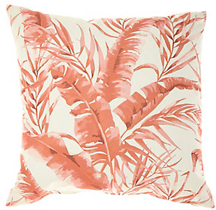 Nourison Outdoor Palm Throw Pillow, Orange, large
