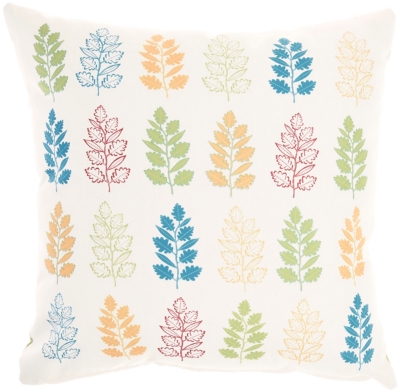 Nourison Outdoor Leaves Throw Pillow, , large