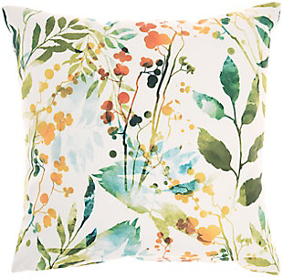 Nourison Outdoor Watercolor Leaves Throw Pillow, , large