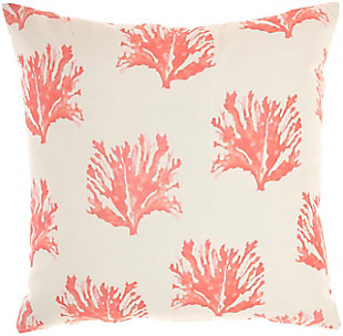Nourison Outdoor Coral Throw Pillow, Coral, large