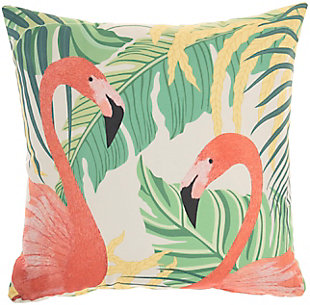 Nourison Outdoor Flamingo Throw Pillow, , large