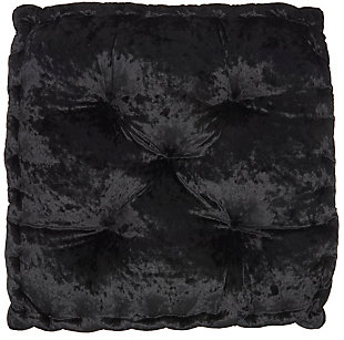 Relax in the comfort of this mina victory home accents seat cushion. Stuffed with plush polyfill and wrapped in luxe black fabric, this classic tufted cushion will easily become a staple for your floor or chair seating. Combine several to make a larger seating area, or mix and match between other available colors and sizes for an extra-cozy lounge area. This handmade design is a versatile fit for glam, modern and boho decor.Handcrafted from 100% polyester | Soft polyfill | Tufted cushion | Imported