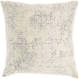 In an invigorating burst of luxe style, this glam throw pillow from mina victory home accents adds a rich sense of depth to your couch or other seating area. Bursts of sheer and solid velvet-like fabric create a unique pattern across its metallic plaid cover. Handmade in ivory, silver and gray, it includes a cozy polyfill insert and hidden zipper closure.Handcrafted from 100% polyester | Soft polyfill insert | Metallic plaid cover | Hidden zipper closure | Imported