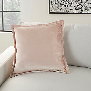 Lush textures and rich colors make the sofia collection from mina victory home accents an appealing addition to your home decor. A serene complement to neutral decor in blush pink, this solid throw pillow elevates your space without overpowering. Viscose fibers add a lustrous sheen that’s as smooth as silk, with flanged edges for an extra touch of decorative flair. Handmade in a generously-sized square, it includes a removable polyfill insert and zipper closure.Handcrafted from 100% viscose | Soft polyfill insert | Lustrous sheen | Flanged edges | Zipper closure | Imported