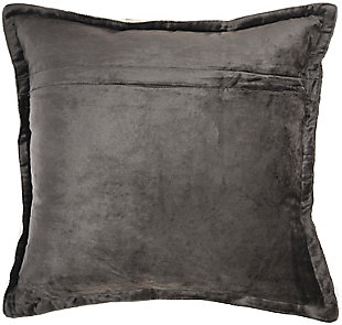Lush textures and rich colors make the sofia collection from mina victory home accents an appealing addition to your home decor. A serene complement to neutral decor in charcoal gray, this solid throw pillow elevates your space without overpowering. Viscose fibers add a lustrous sheen that’s as smooth as silk, with flanged edges for an extra touch of decorative flair. Handmade in a generously-sized square, it includes a removable polyfill insert and zipper closure.Handcrafted from 100% viscose | Soft polyfill insert | Lustrous sheen | Flanged edges | Zipper closure | Imported