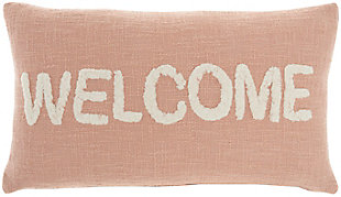 Nourison Life Styles 'welcome' Tufted Throw Pillow, Blush, large