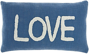 Nourison Life Styles 'love' Tufted Throw Pillow, Blue, large