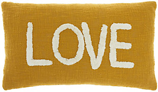 Nourison Life Styles 'love' Tufted Throw Pillow, Mustard, large