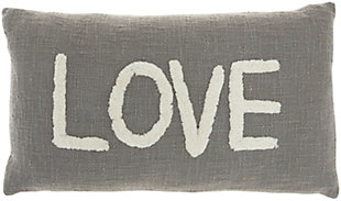 Nourison Life Styles 'love' Tufted Throw Pillow, Gray, large