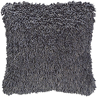 Made for cuddling, this groovy shag throw pillow from mina victory home accents adds mod style to your living room or bedroom. Easy to coordinate with in a charcoal tone, its plush face combines nubby, boucle-style fibers and strings of yarn for a fun textural feel. This contemporary design is crafted from polyester with a soft polyfill insert. Pattern appears on face only.Made of 100% polyester | Soft polyfill insert | Plush yarn shag face | Zipper closure | Pattern appears on face only | Imported