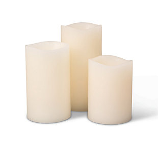Assorted Wax Glow Wick® Led Candles With Vanilla Scent And Timer Feature (set Of 3), , large