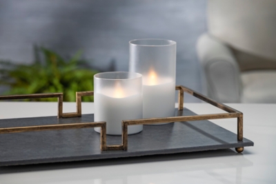 3.5D X 6h Wax Candle In Frosted Glass With Exclusive Illumaflame™ Glow, White