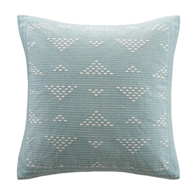 INK+IVY Kiran Embroidered Oblong Pillow in Blue