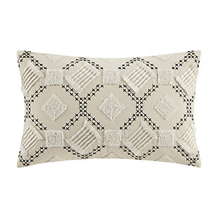 INK+IVY Embroidered Global Cotton Oblong Pillow, , rollover