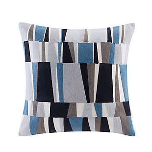 INK+IVY Lars Embroidered Stripe Decorative Pillow, Blue, rollover