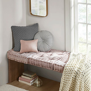 Intelligent Design Azza Chenille Square Floor Pillow, Blush, rollover