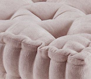 Create a cozy retreat anywhere in your home with the Intelligent Design Azza Chenille Square Floor Pillow. It features a soft blush color for the perfect feminine flair, while the richly-textured polyester chenille creates a light, natural luster sure to catch your eye. Tufted detailing and a scalloped edge create a charming and unique touch, while its soft filling provides simple comfort. Versatile and simple to layer, this floor pillow is an easy addition to any space. Made with polyester chenille  | Soft polyfill | Richly-textured, lustrous fabric in a soft blush color  | Tufted detailing  | Scalloped edge design  | Imported | Spot clean