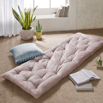 Intelligent Design Edelia Chenille Lounge Floor Pillow, Blush, large