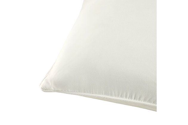 With a refreshing take on texture, the Quebec Quilted Square Pillow Set in a soft ivory is the perfect touch. Its classic stitch pattern pairs easily with your existing decor and is sure to add a charming new element to your space. Measuring 20 inches by 20 inches, these square pillows feature a solid reverse, piping detail and soft polyester fill for simple comfort.Set of 2  | Made with polyester microfiber in soft ivory | Soft polyfill | Quilted in a classic stitch pattern  | Solid reverse | Piping detail around the edges | Coordinates with the matching coverlet quilt Collection (sold separately)  | Imported | Spot clean only