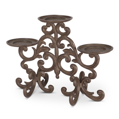 Acanthus 3-light Candle Holder, Brown