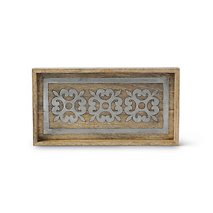 13-inch Wood And Inlay Metal Heritage Collection Tray, , large