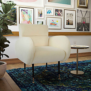 TOV Furniture Babe Custard Velvet Chair, , rollover