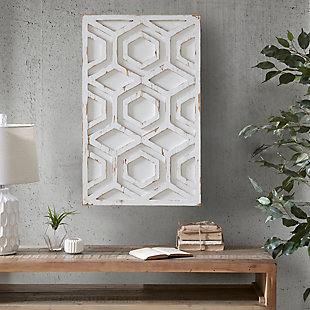 INK+IVY White Wooden Wall Art with Pattern, , rollover