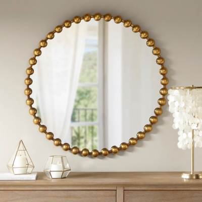 A600030294 Marlowe Round Wall Decor Mirror, Gold sku A600030294