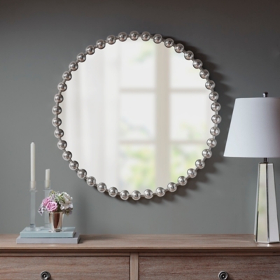 A600030295 Marlowe Round Wall Decor Mirror, Silver sku A600030295