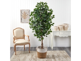 6' Ficus Artificial Tree in Handmade Natural Jute and Cotton Planter&nbsp;