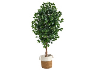6' Ficus Artificial Tree in Handmade Natural Jute and Cotton Planter&nbsp;