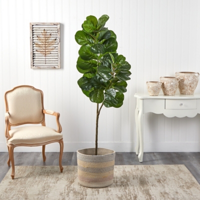 A600030346 5.5 Fiddle Leaf Fig Artificial Tree in Handmade Na sku A600030346