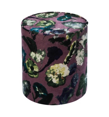 TOV Furniture Boho Floral Velvet Pouf, , large