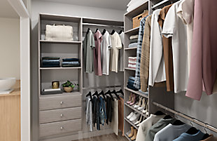 EasyFit 36"-60" W Deluxe Closet System, Weathered Gray, large