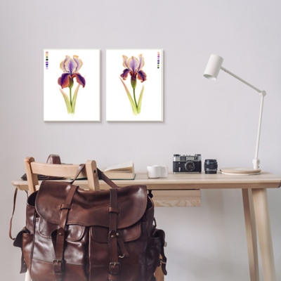 Stupell Industries Orange Purple Iris Flower With Color Key, 24 X 30, Canvas Wall Art, Purple, large