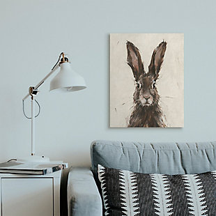 Stupell Industries Brown European Rabbit Hare Portrait Painting, 24 X 30, Canvas Wall Art, Brown, rollover