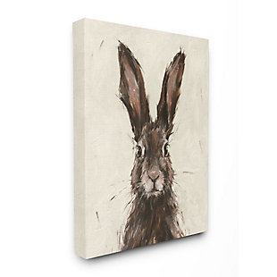 Stupell Industries Brown European Rabbit Hare Portrait Painting, 24 X 30, Canvas Wall Art, Brown, large