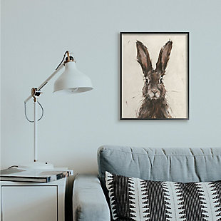 Stupell Industries Brown European Rabbit Hare Portrait Painting, 24 X 30, Framed Wall Art, Brown, rollover