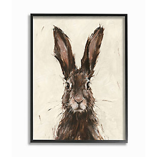 Stupell Industries Brown European Rabbit Hare Portrait Painting, 24 X 30, Framed Wall Art, Brown, large